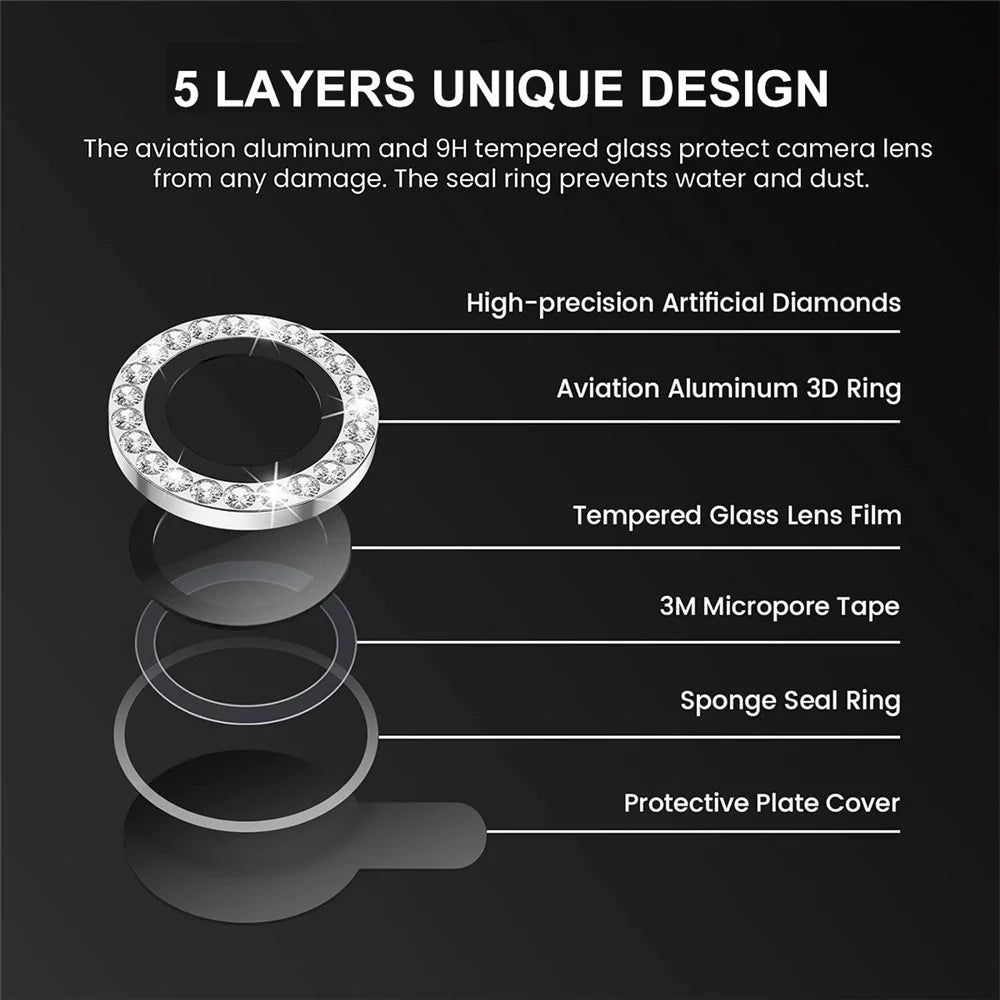 ENKAY HAT PRINCE 1 Set For iPhone 13 / 13 mini Rear Lens Protector Tempered Glass+Aluminum Alloy Camera Lens Film - Baby Blue - 5