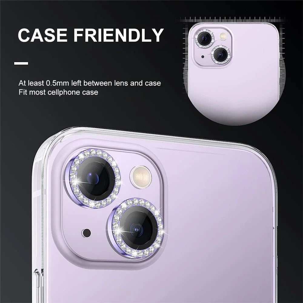 ENKAY HAT PRINCE 1 Set For iPhone 13 / 13 mini Rear Lens Protector Tempered Glass+Aluminum Alloy Camera Lens Film - Baby Blue - 6