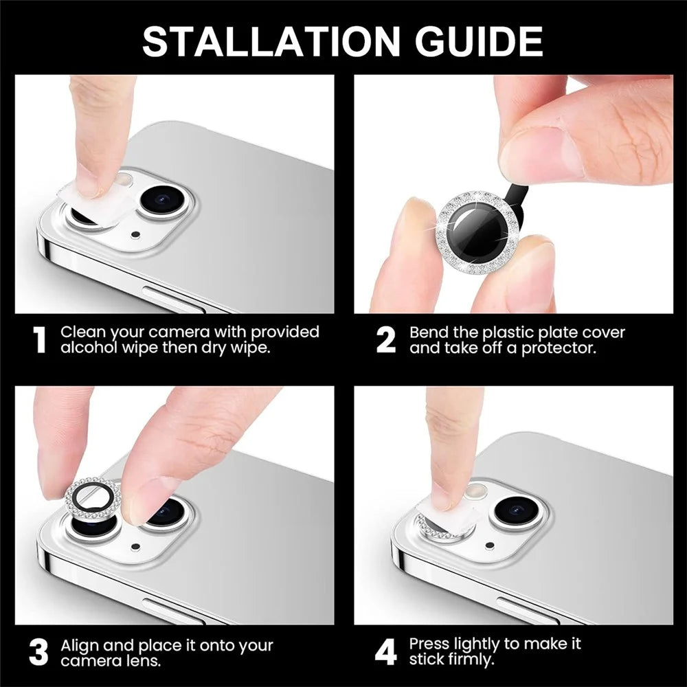 ENKAY HAT PRINCE 1 Set For iPhone 13 / 13 mini Rear Lens Protector Tempered Glass+Aluminum Alloy Camera Lens Film - Baby Blue - 7