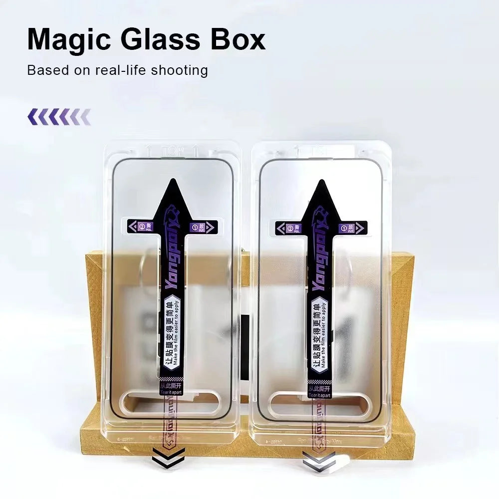 YONGPOLY For iPhone 15 Full Screen Protector Tempered Glass HD Clear Film with Dust-Proof Net - 2