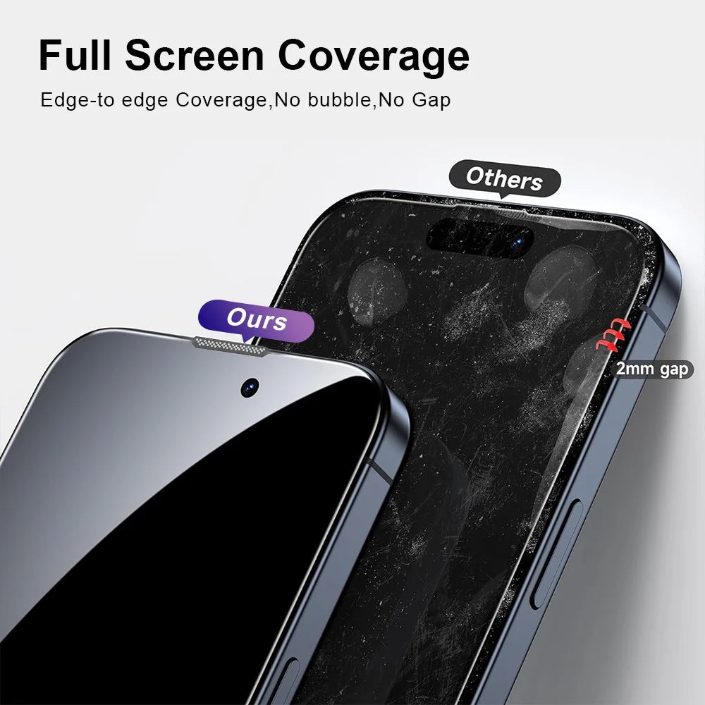 YONGPOLY For iPhone 15 Full Screen Protector Tempered Glass HD Clear Film with Dust-Proof Net - 7