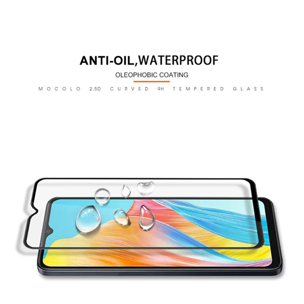 MOCOLO For Oppo A38 4G Screen Protector Full Coverage Silk Printing Tempered Glass Film - Black - 3