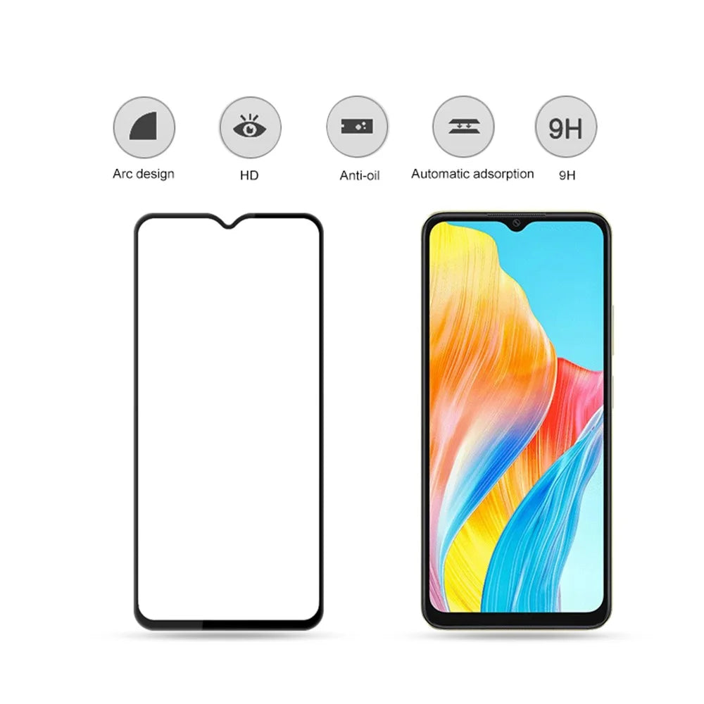 MOCOLO For Oppo A38 4G Screen Protector Full Coverage Silk Printing Tempered Glass Film - Black - 4