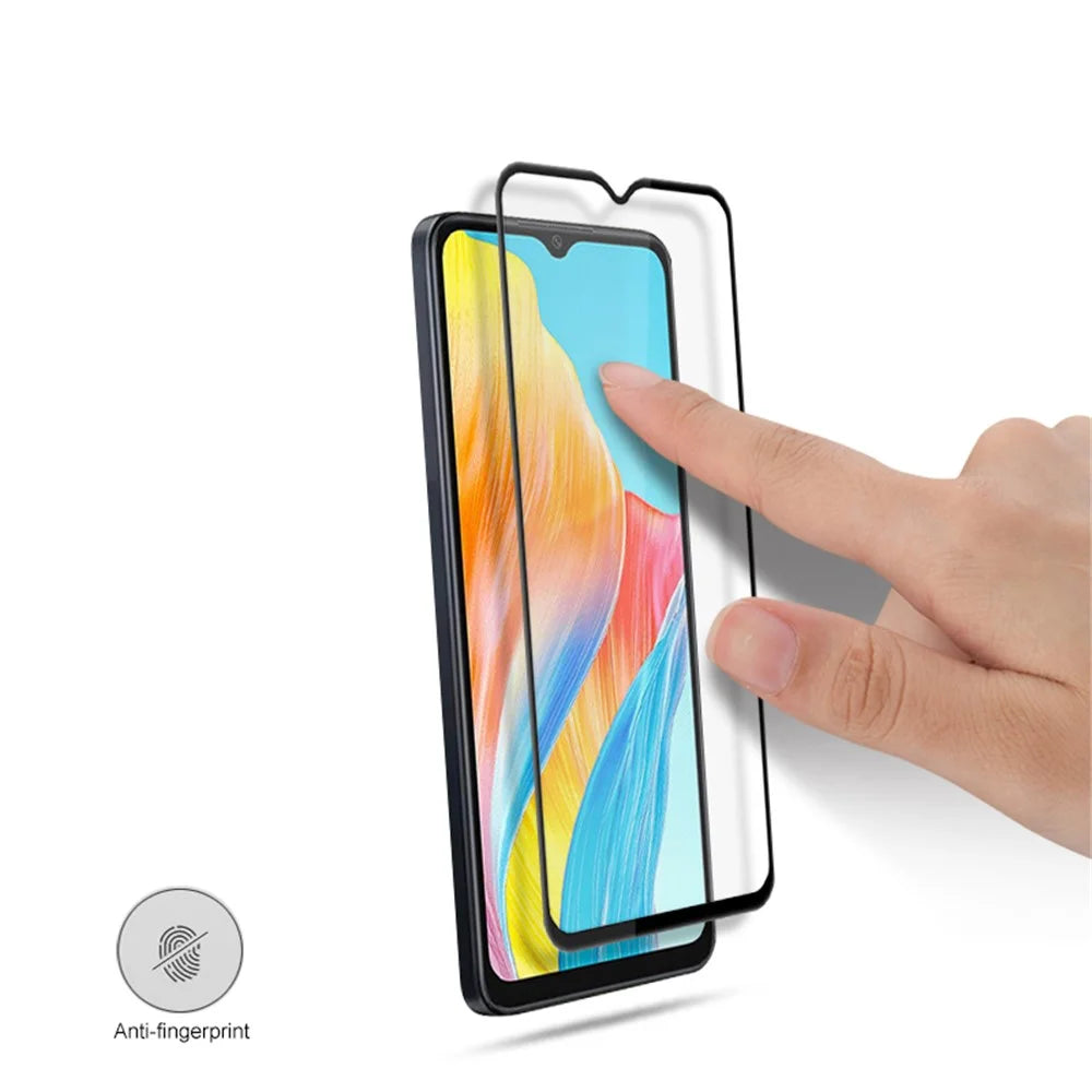 MOCOLO For Oppo A18 4G Tempered Glass Film Full Glue Silk Printing Full Screen Protector - Black - 5