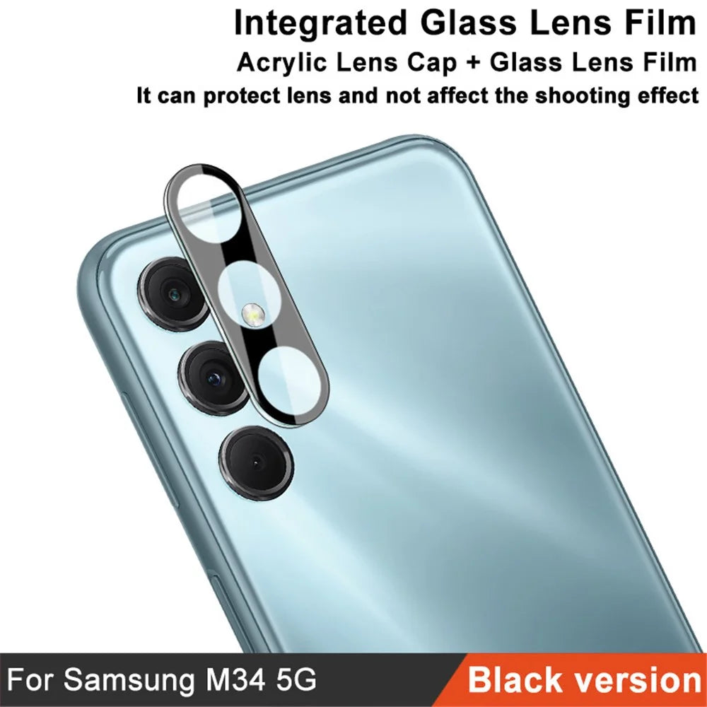 IMAK For Samsung Galaxy M34 5G / F34 5G Camera Lens Protector Integrated Acrylic Lens Cap + Tempered Glass Lens Film (Black Version) - 4
