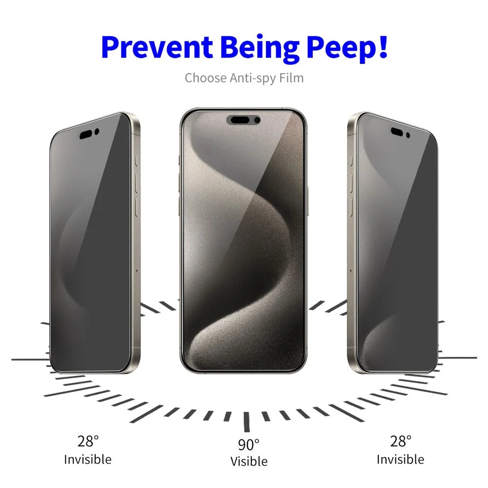 ENKAY HAT PRINCE 5Pcs For iPhone 15 Pro Anti-Spy Full Screen Protector High Aluminium-silicon Glass Film - 3