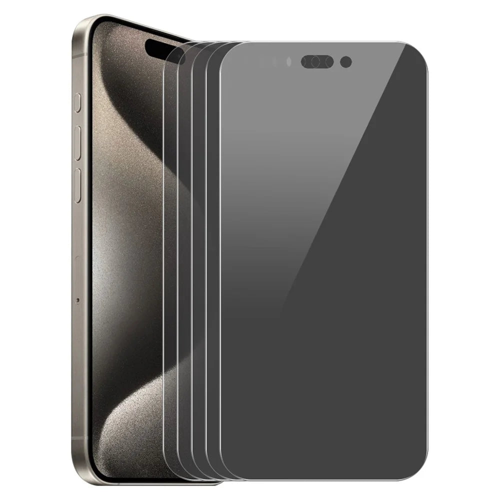 ENKAY HAT PRINCE 5Pcs For iPhone 15 Pro Max Anti-Spy High Aluminium-silicon Glass Full Screen Protector - 1