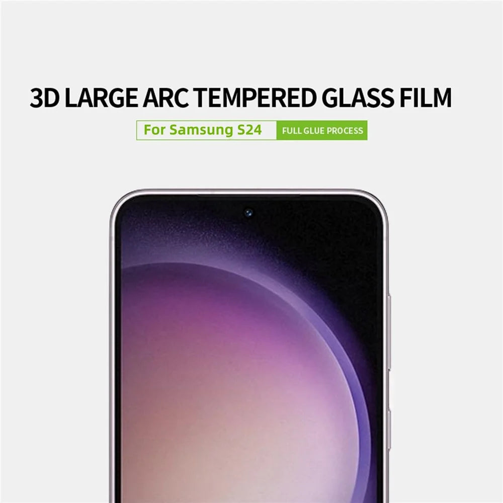 PINWUYO JK 3D Curved Tempered Glass Film-2 for Samsung Galaxy S24 Anti-fingerprint Full Glue Screen Protector - 3