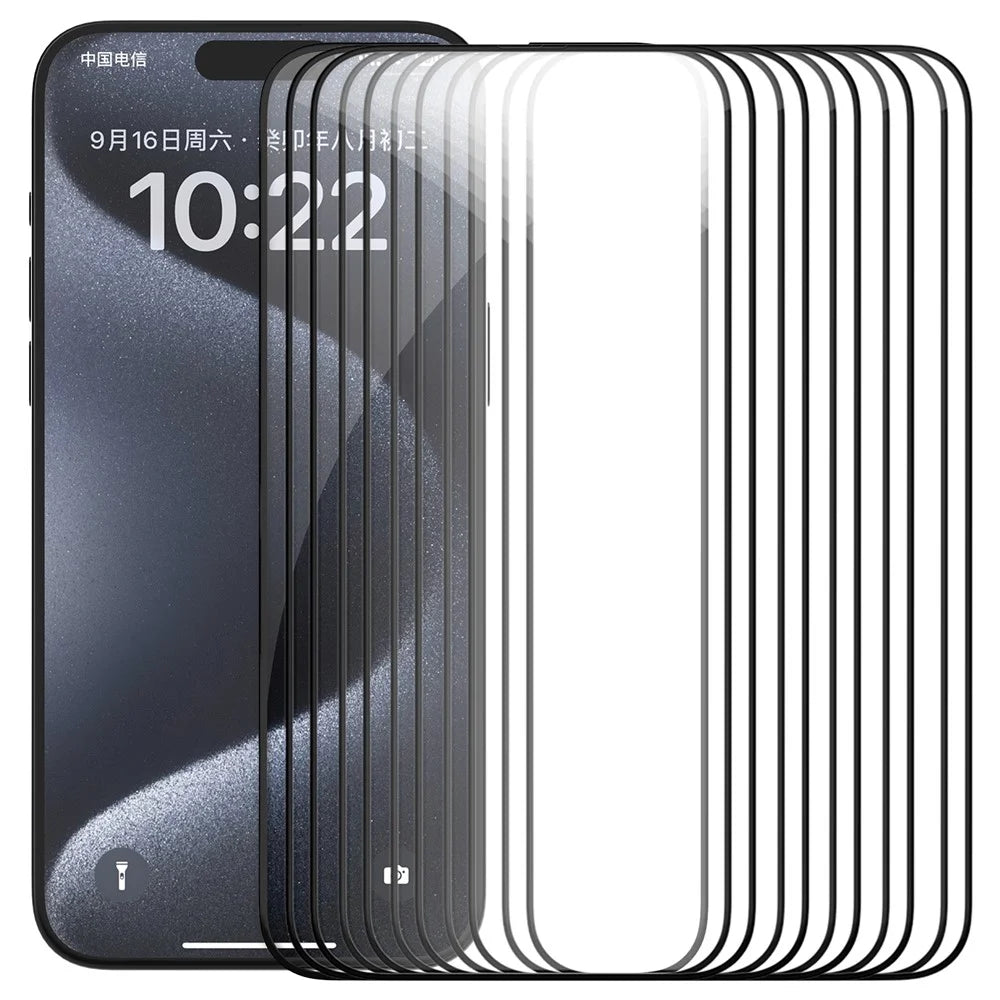 NILLKIN 10Pcs EZ SET Series Screen Protection for iPhone 15 Pro AGC Glass Screen Guard - 1