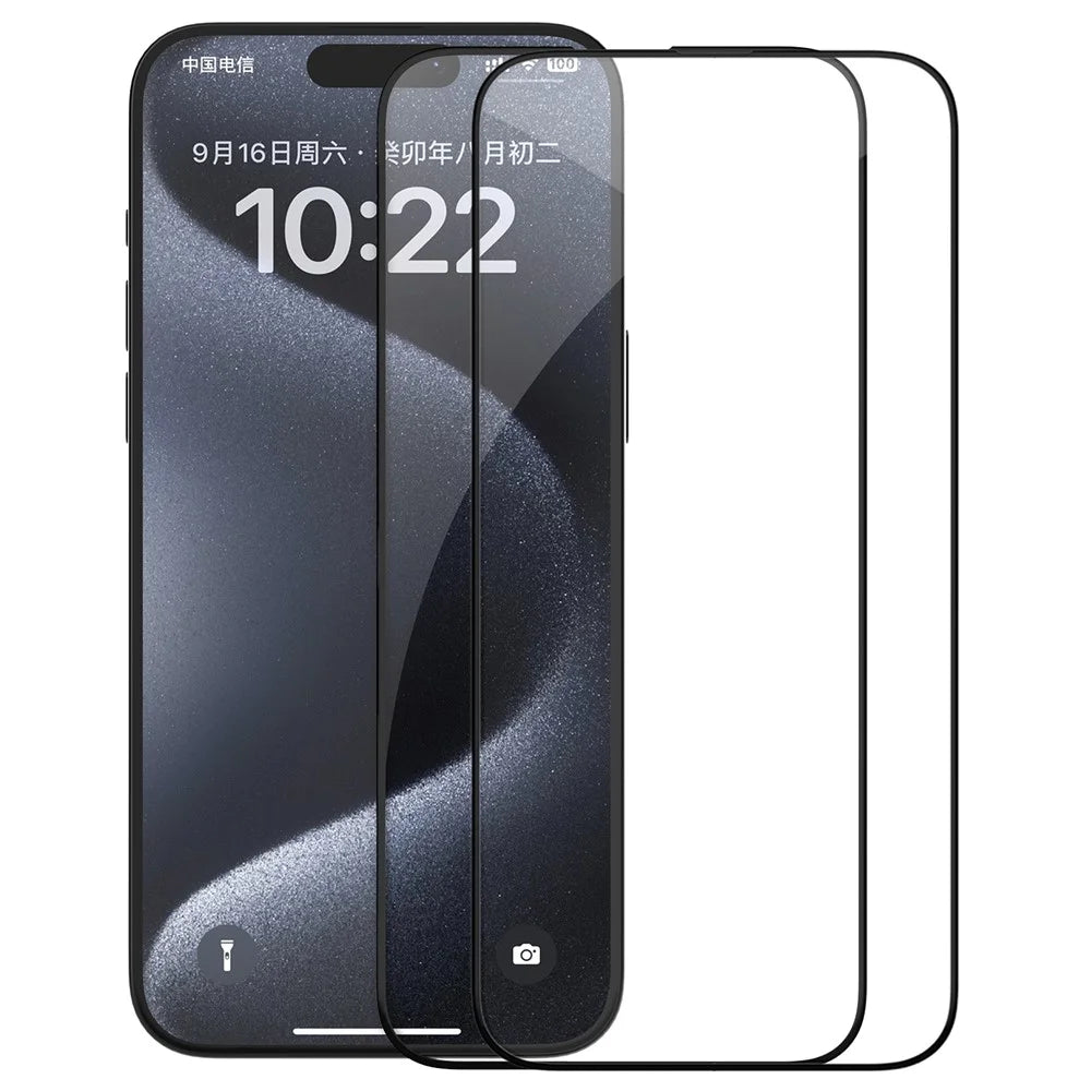 NILLKIN 2Pcs EZ SET Series Screen Guard for iPhone 15 Pro Max AGC Glass Screen Protector - 1