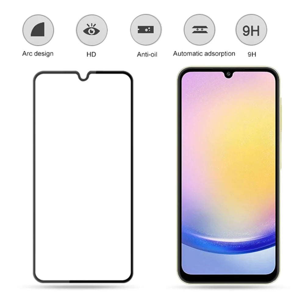 MOCOLO For Samsung Galaxy A25 5G (Global) (161.0 x 76.5 x 8.3mm) Full Screen Protector HD Clear Silk Printing Tempered Glass Film - Black - 3