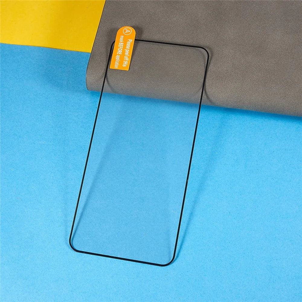 For Samsung Galaxy A55 5G Tempered Glass Electroplating Anti-Fingerprint Silk Printing Full Glue Screen Protector - 6