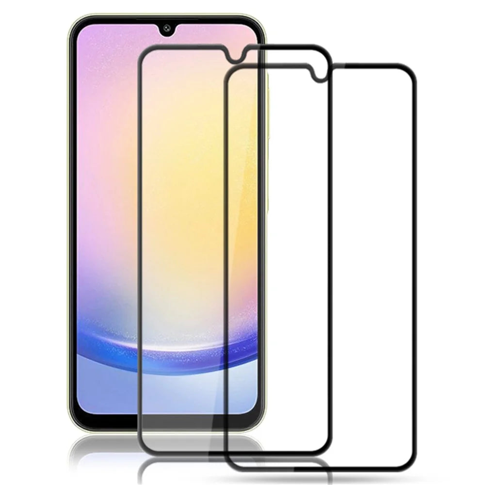 AMORUS 2Pcs For Samsung Galaxy A25 5G (Global) (161.0 x 76.5 x 8.3mm) Screen Protector Complete Covering Tempered Glass Film - Black - 1