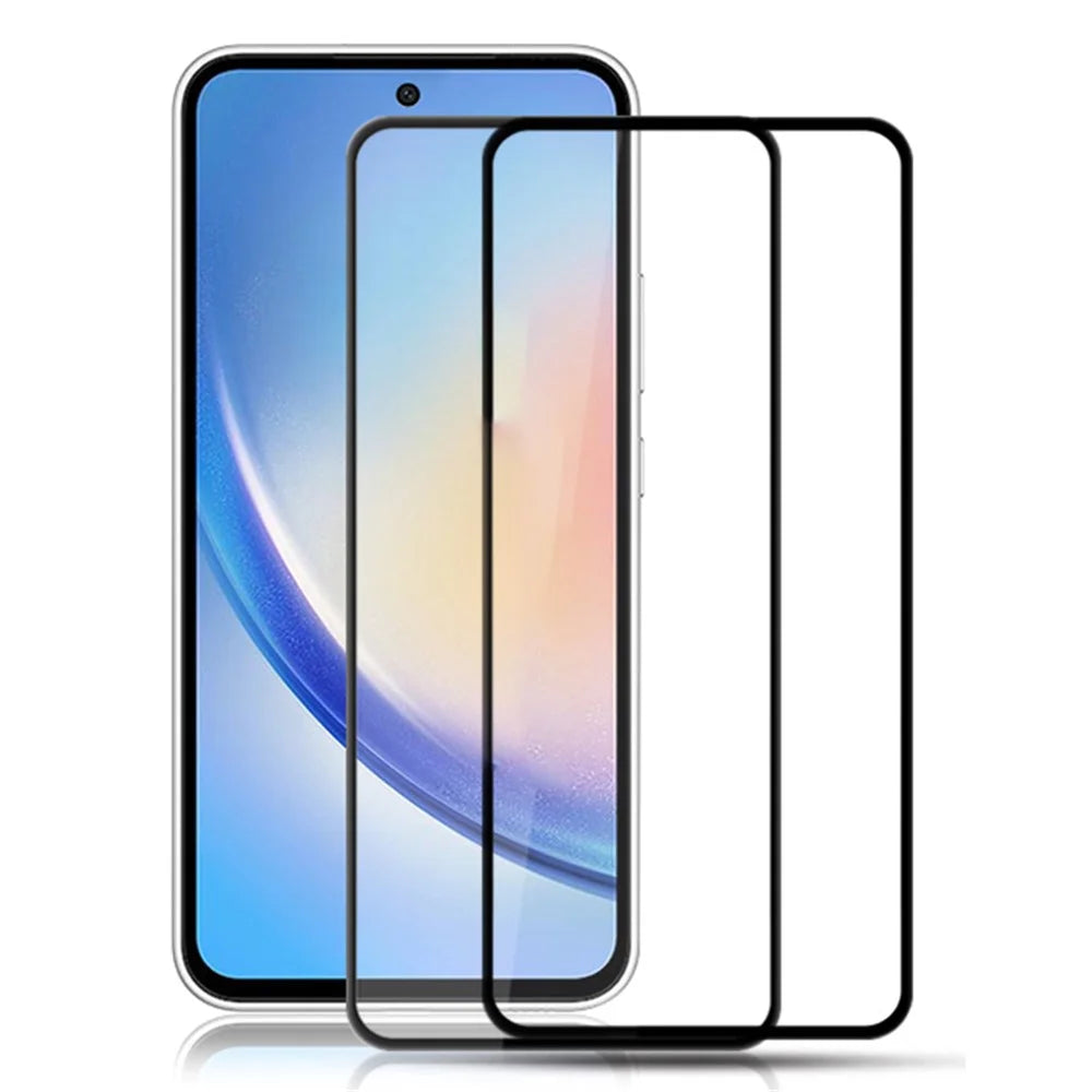 AMORUS 2Pcs For Samsung Galaxy A35 5G / A55 5G Full Screen Protector 9H Tempered Glass Anti-explosion Film - Black - 1