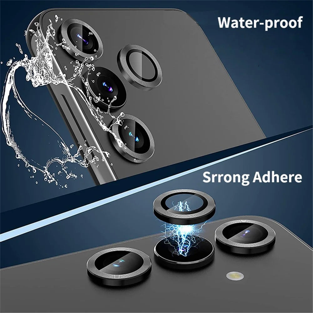 ENKAY HAT PRINCE For Samsung Galaxy A05s 4G Individual Lens Protectors Set Tempered Glass with Aluminum Edging - Black - 3