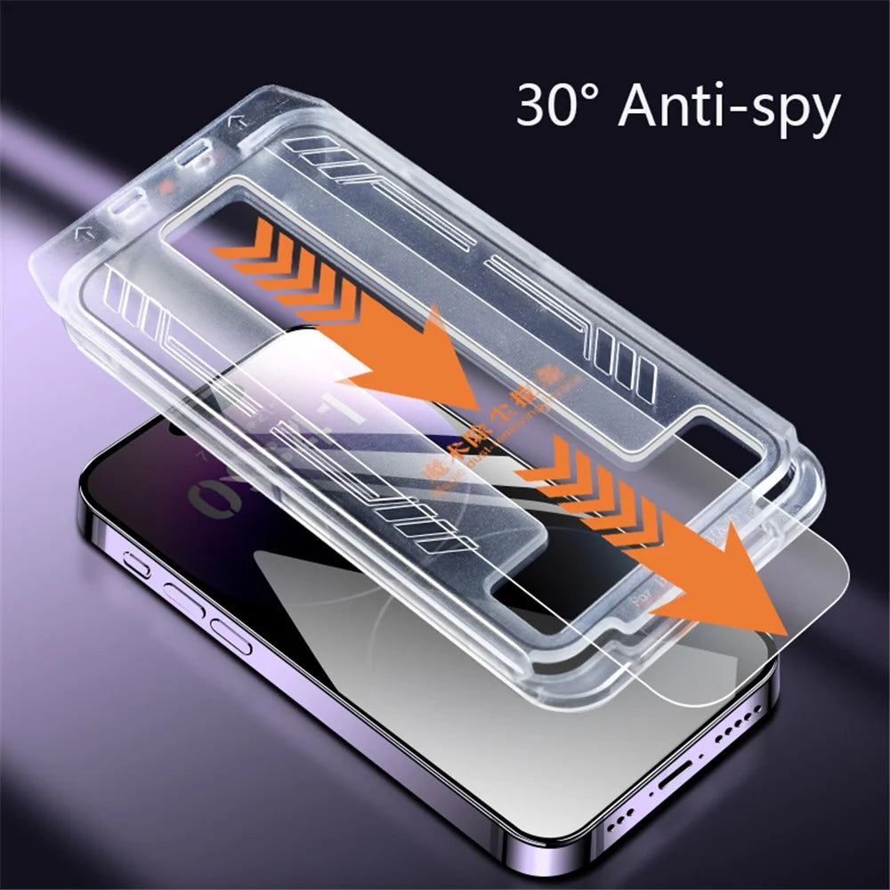 For iPhone 14 Tempered Glass Screen Protector Privacy Guard with Alignment Tool - 2