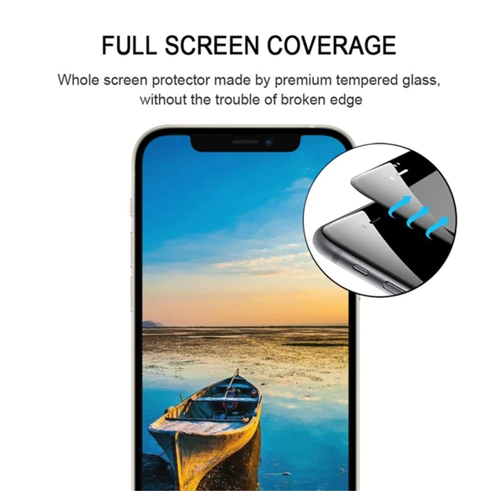25Pcs For iPhone 13 Pro Silk Printing Screen Protector Medium Alumina Glass Film HD Clear - 3