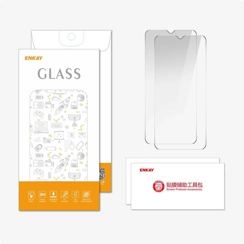 ENKAY HAT PRINCE 2Pcs For Oppo A18 4G  /  A38 4G Screen Protector Arc Clear High Aluminum-silicon Glass Film - 6