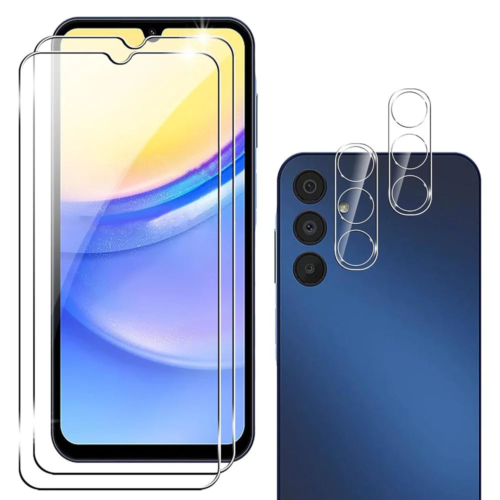 2Pcs Film Set for Samsung Galaxy A35 5G Tempered Glass Screen Protector + Camera Lens Film - 1