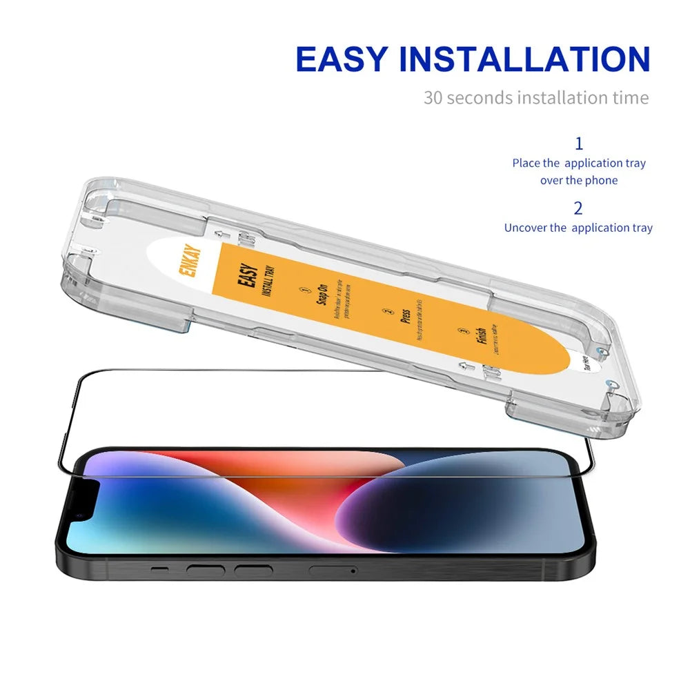 ENKAY HAT PRINCE For iPhone 17e / 16e / 14 Screen Protector Silk Printing Complete Covering Screen Film Guard - 2