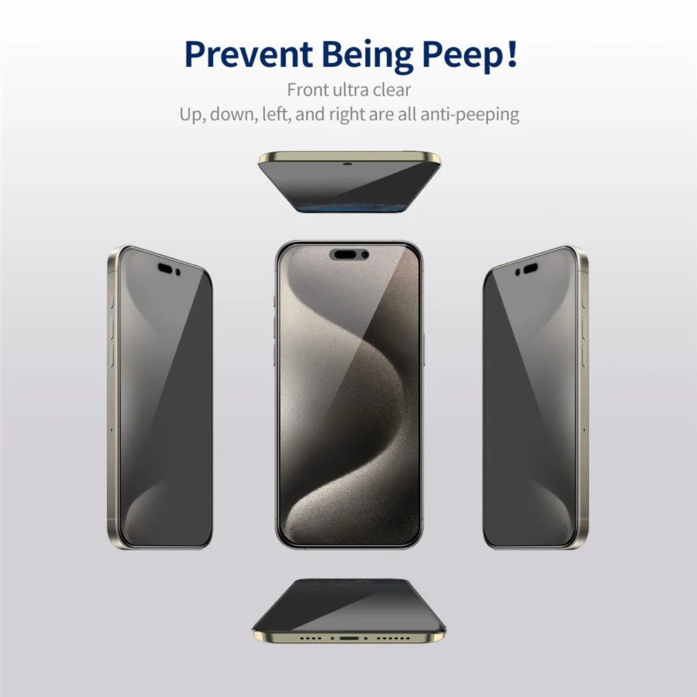 ENKAY HAT PRINCE 5Pcs For iPhone 14 Pro Anti-Spy Silk Printing Full Screen Protector Ultra Clear - 2