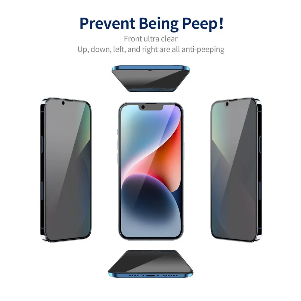 ENKAY HAT PRINCE 2Pcs For iPhone 14 Screen Protector Privacy Protection Anti-Spy Silk Printing Film - 2
