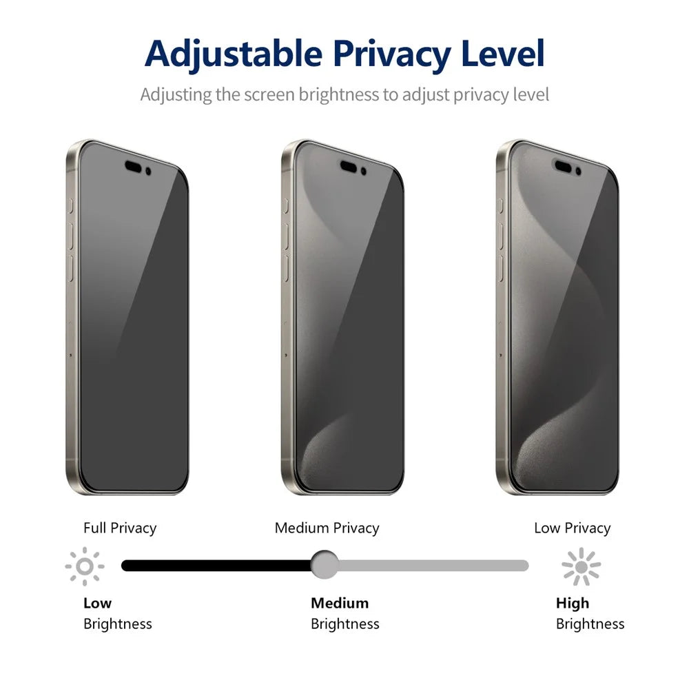 ENKAY HAT PRINCE 2Pcs For iPhone 15 Pro Max Anti-Spy Film High Aluminium-silicon Glass Screen Protector - 4