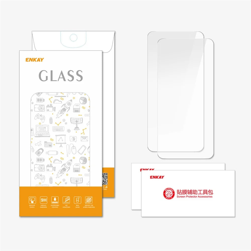 ENKAY HAT PRINCE 2Pcs For Motorola Moto E14 4G / G04 4G / G04s 4G / G24 4G Screen Protector 9H Large Arc Edge Film - 6