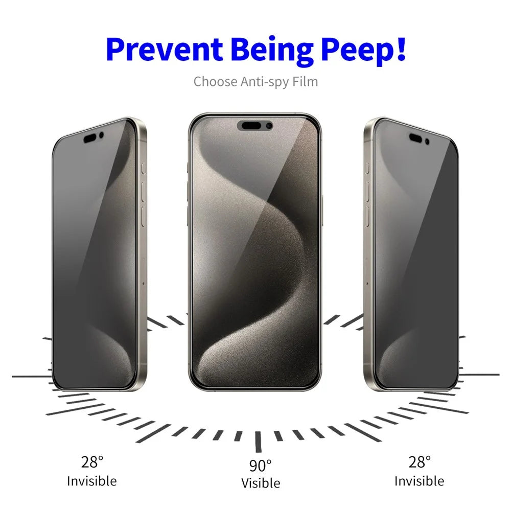 ENKAY HAT PRINCE For iPhone 15 Pro Privacy Screen Protector High Aluminium-silicon Glass Silk Printing Film - 3