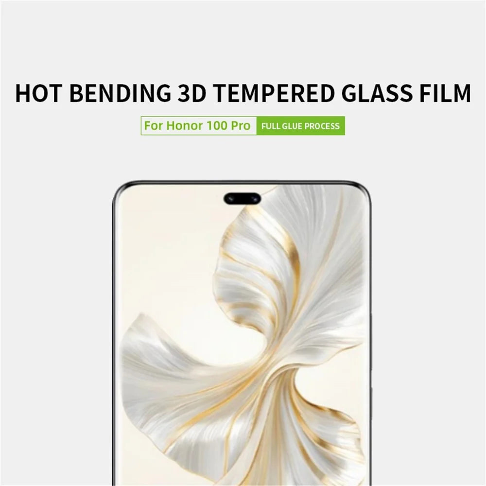 PINWUYO For Honor 100 Pro 5G Screen Protector 3D Hot Bending Ultra Clear Tempered Glass Film - 3