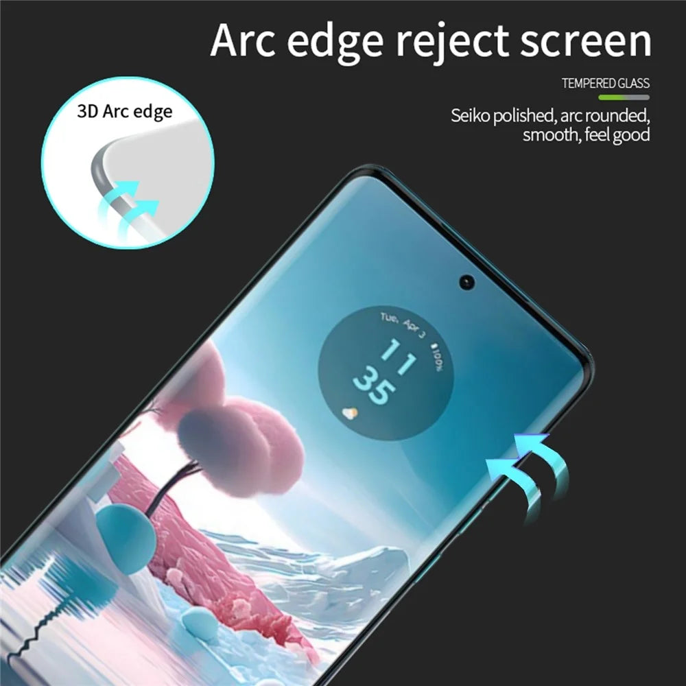 PINWUYO For Motorola Edge 40 Neo 5G Screen Protector Tempered Glass 3D Hot Bending Film - 6