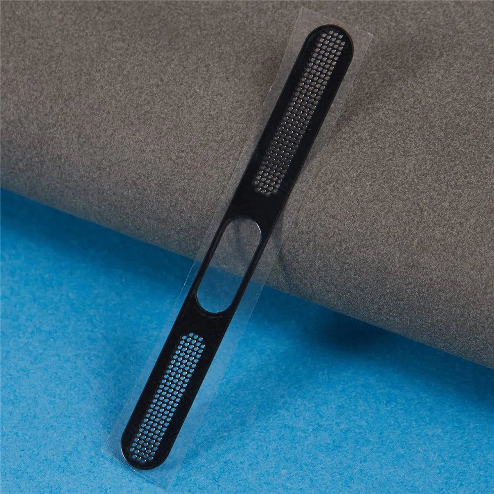 For iPhone 15 Bottom Speaker Mesh Decal Dustproof Aluminum Sticker - Black - 4