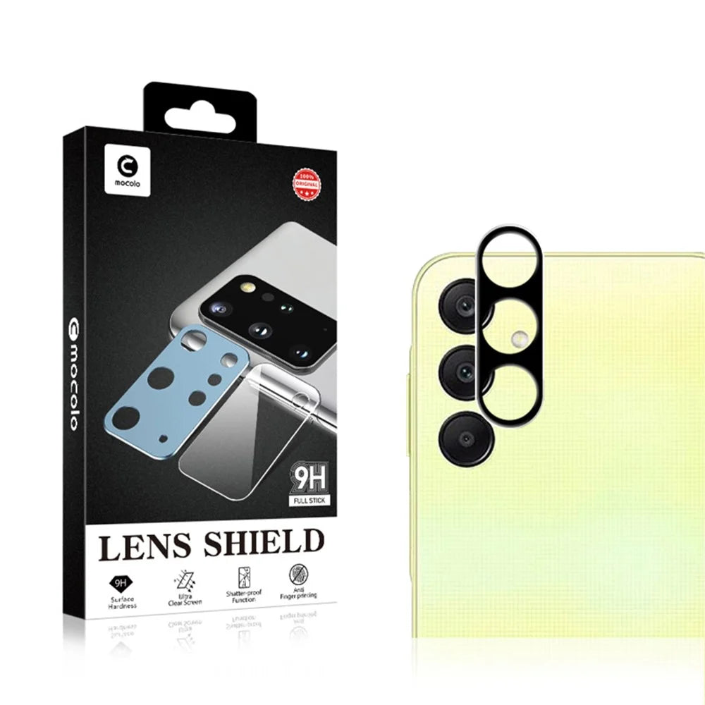 MOCOLO For Samsung Galaxy A25 5G (Global) (161.0 x 76.5 x 8.3mm) Camera Lens Protector Tempered Glass Silk Printing Lens Film - Black - 6