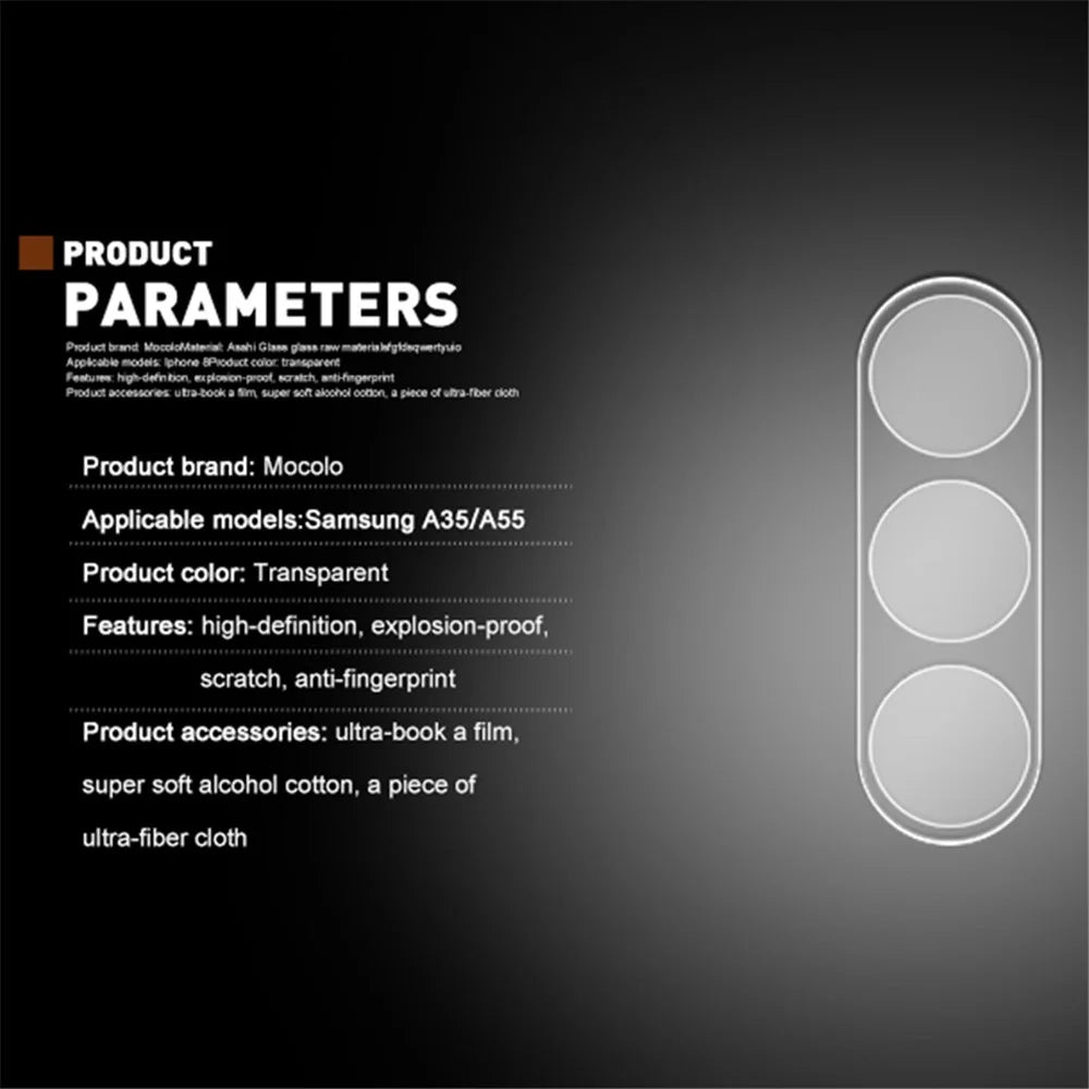 MOCOLO For Samsung Galaxy A35 5G Camera Lens Protector Tempered Glass Lens Flim Ultra HD View - 2
