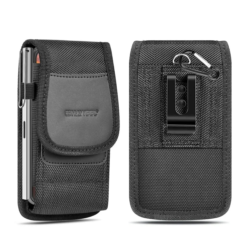 HAWEEL HWL2172B Nylon Vertical 4.7-6.1inch Phone Storage Pouch Men Waist Belt Hanging Bag - 1