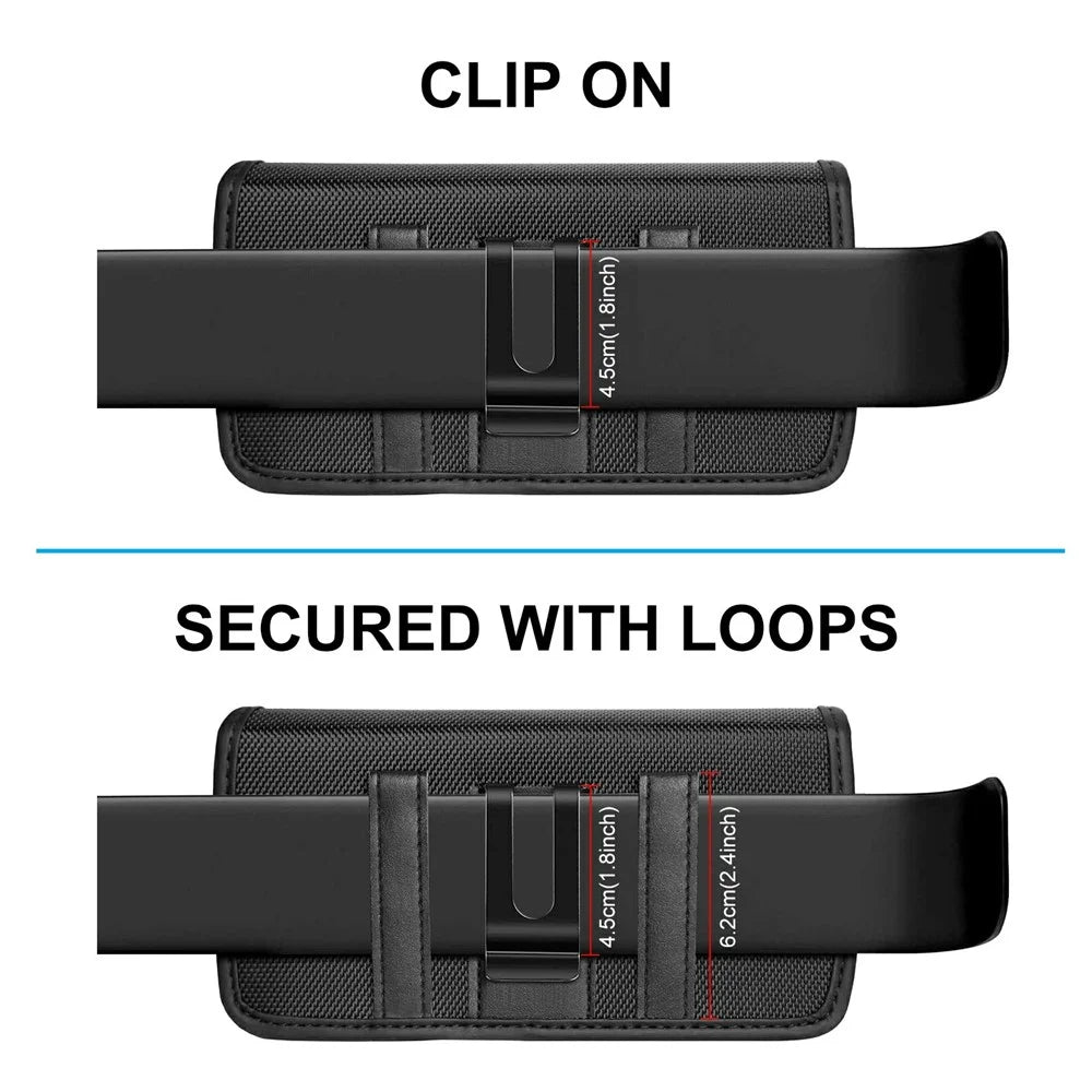 HAWEEL HWL2174B Horizontal Cellphone Nylon Storage Pouch Men Belt Hanging Bag for Phone within 4.7-inch - 4
