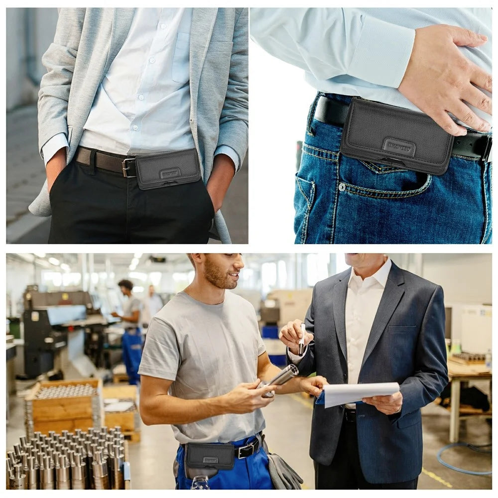 HAWEEL HWL2174B Horizontal Cellphone Nylon Storage Pouch Men Belt Hanging Bag for Phone within 4.7-inch - 6
