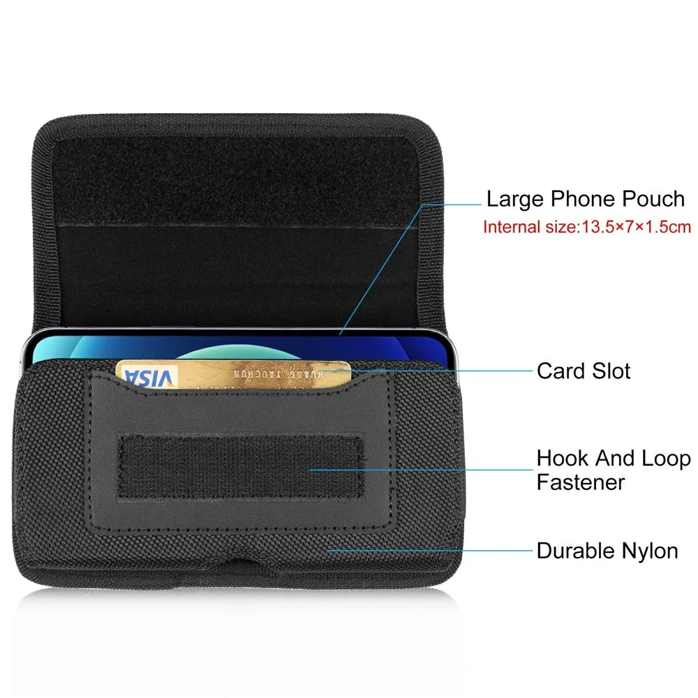 HAWEEL HWL2175B Leather Cell Phone Holster with Belt Loop 4.7-6.1 inch Phone Belt Holder Wallet for Men - 3