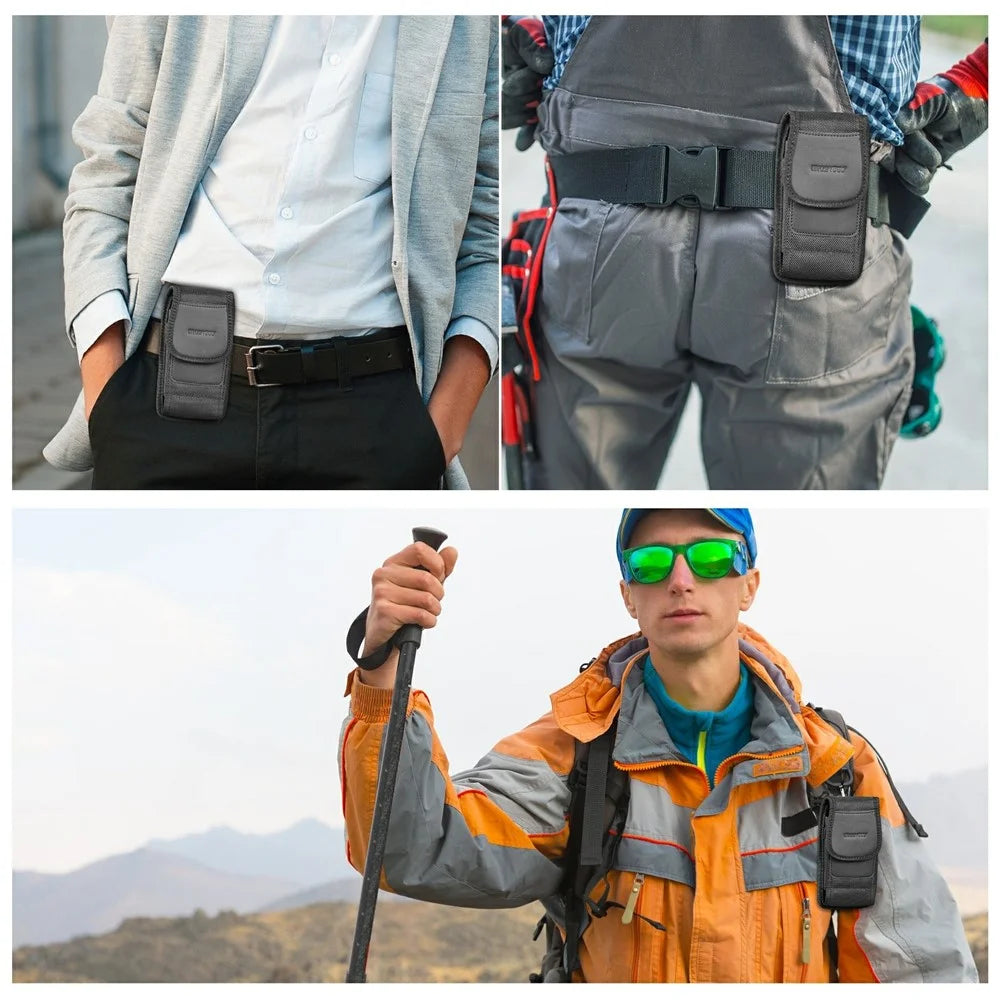 HAWEEL HWL2171B Vertical Cellphone Storage Pouch Nylon Men Waist Belt Hanging Bag for Phone within 4.7-inch - 6