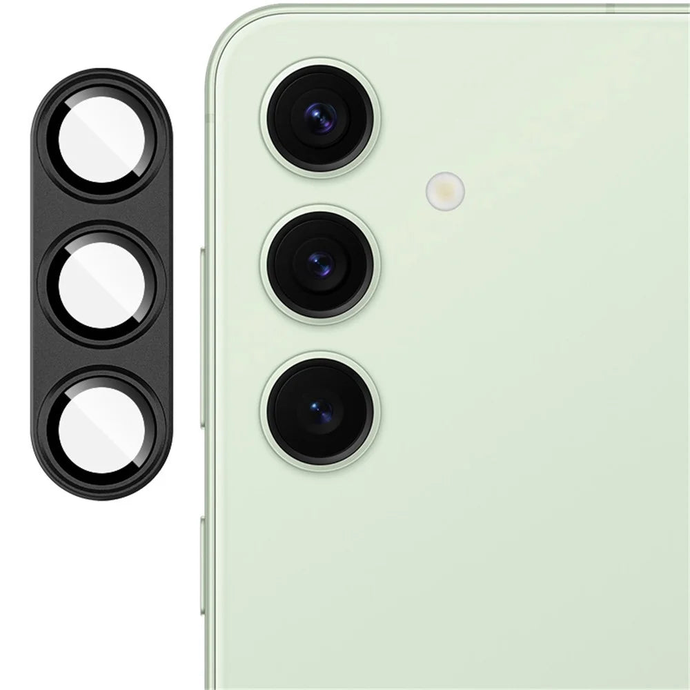 IMAK For Samsung Galaxy S24+ Camera Lens Protector Metal+Tempered Glass Phone Rear Lens Film - Black - 1