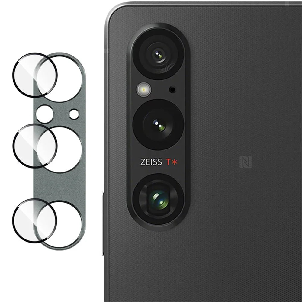 IMAK For Sony Xperia 1 V Metal+Tempered Glass Lens Film Camera Lens Protector - Green - 4