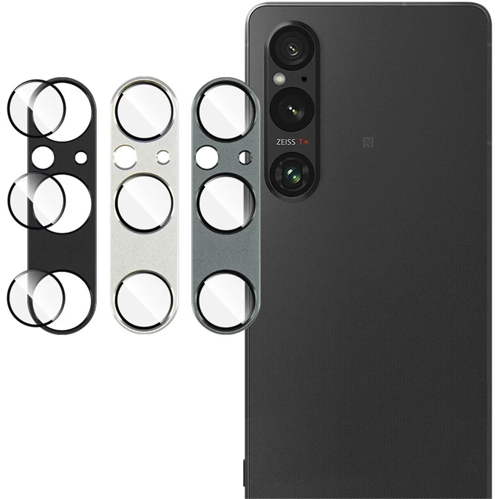 IMAK For Sony Xperia 1 V Metal+Tempered Glass Lens Film Camera Lens Protector - Green - 7