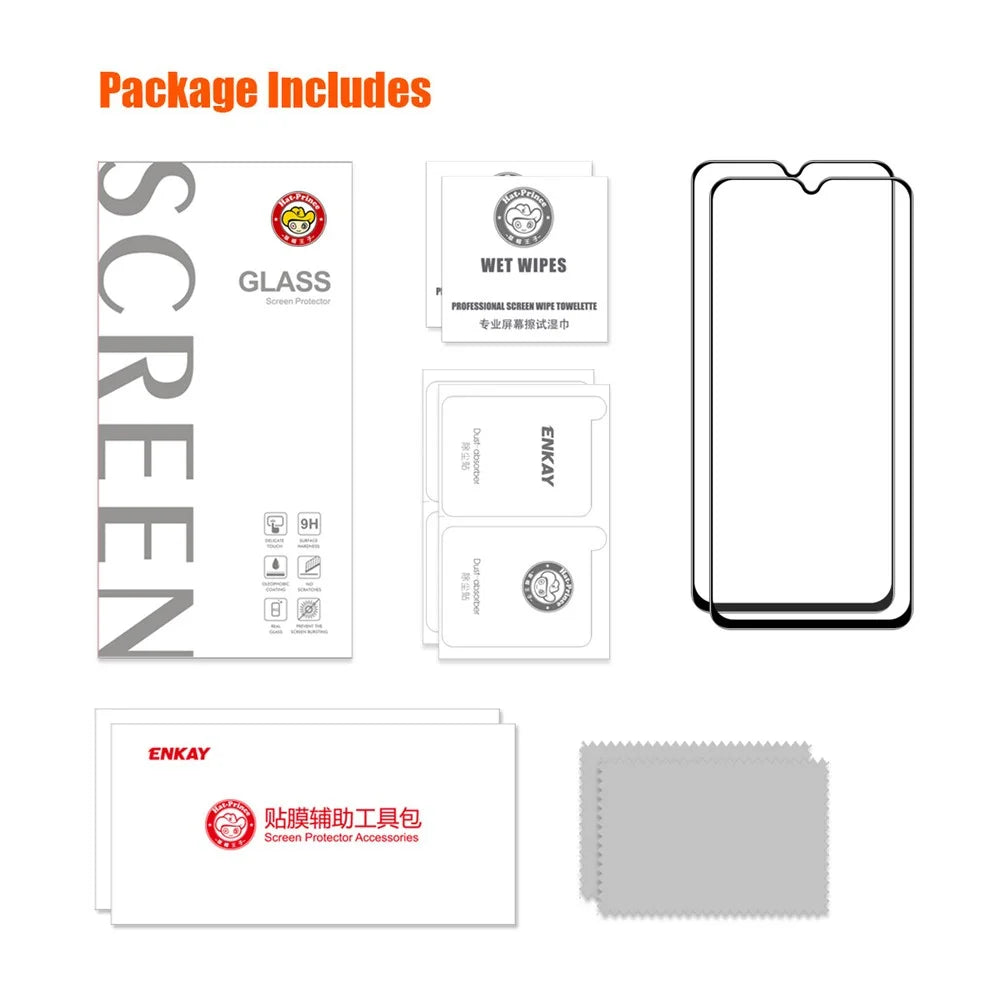 ENKAY HAT PRINCE 2Pcs for Motorola Moto E13 4G Screen Protector 9H Hardness 2.5D Arc Edge Film - 7