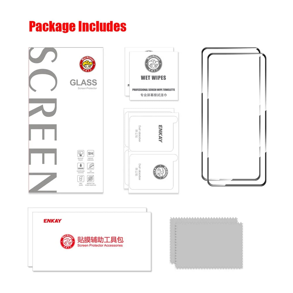 ENKAY HAT PRINCE 2Pcs for Realme 12 4G / 12+ 5G Screen Protector 0.26mm Full Glue High Aluminium-Silicon Glass Film - 7