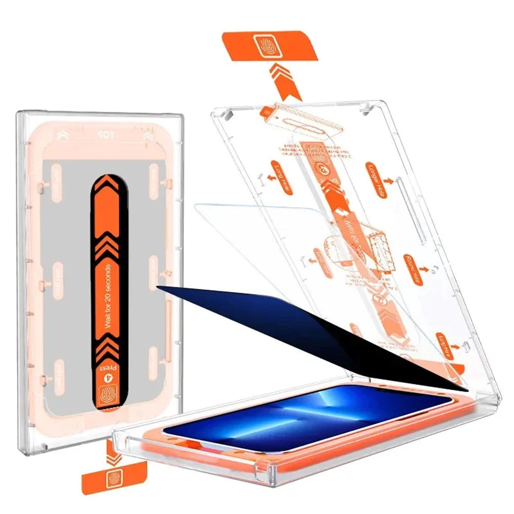 For iPhone 13 Pro Screen Protector HD Clarity Tempered Glass Film with Auto-Alignment Tool Kit - 1