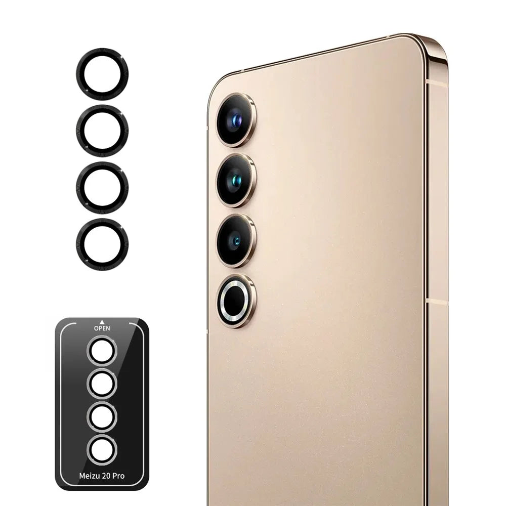 ENKAY HAT PRINCE For Meizu 20 Pro Camera Lens Film Set High Alumina Silicon Glass Lens Protector - Black - 1