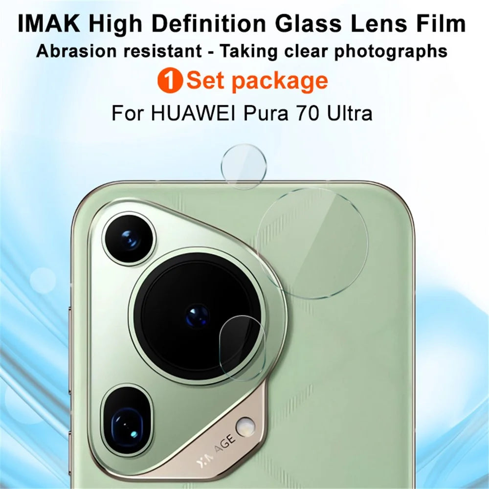 IMAK For Huawei Pura 70 Ultra Camera Lens Protector Anti-Scratch Tempered Glass Lens Film Set - 3
