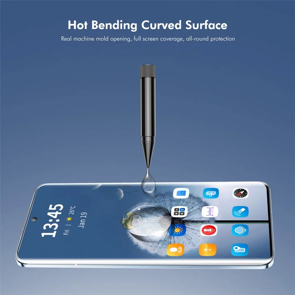 ENKAY HAT PRINCE 2Pcs For Oppo Find X6 Curved Screen Protector UV Liquid High Aluminium-Silicon Glass Film Support Fingerprint Unlock - 2