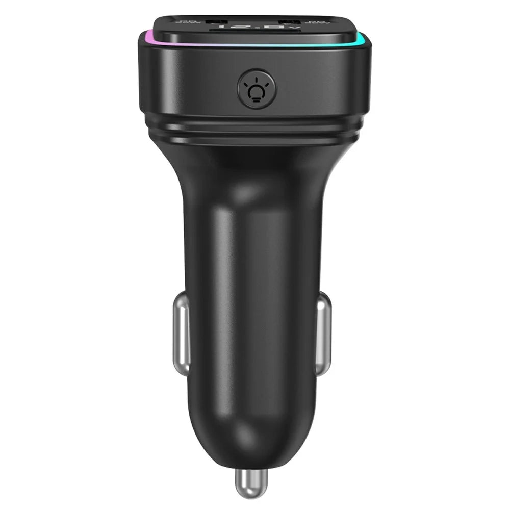 GE13 Voltage Display 3-Port Fast Charging Car Charger with Colorful Ambient Light - 2