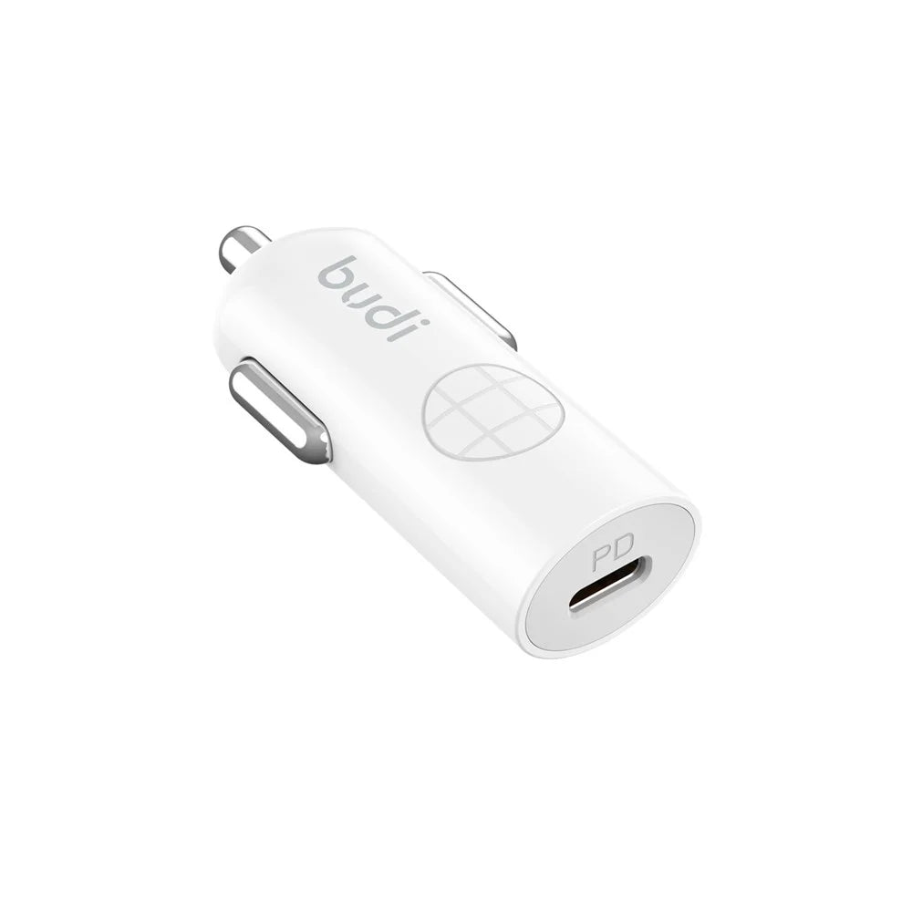 BUDI CC062TTTW USB-C 33W Car Charger Set with 1.2m 60W Type-C to Type-C Cable Mini Cigarette Lighter Adapter - 2